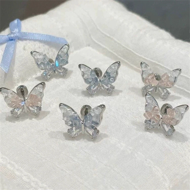 Bông Tai Cánh Bướm Pha Lê