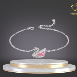 Vòng Tay Con Hạc Pha Lê Hồng