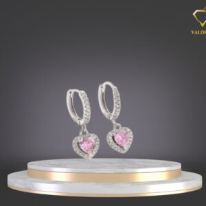 Bông Tai pha lê hồng